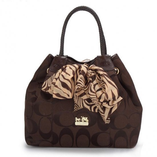 Coach North South Scarf Large Coffee Totes ATS - Click Image to Close